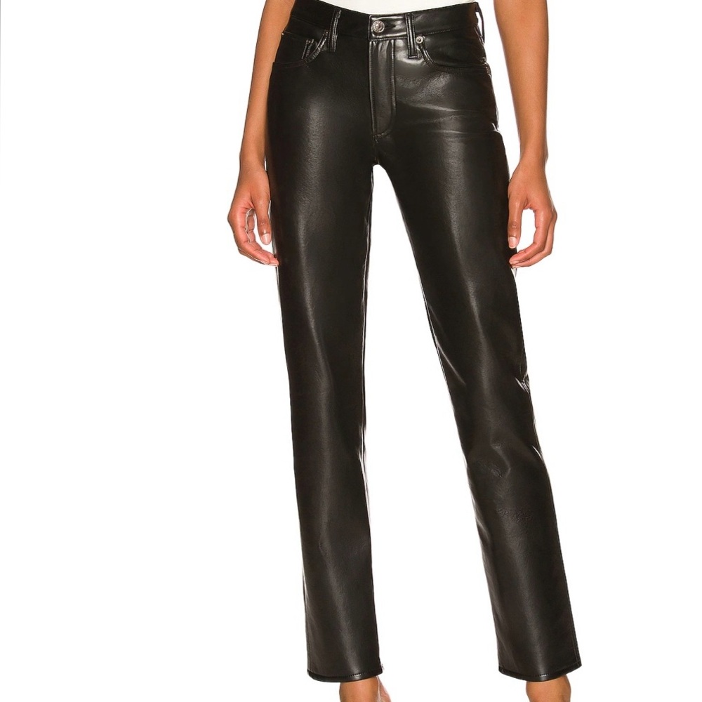 AGOLDE Recycled Leather Lyle Low Rise Slim in Detox